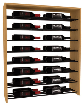Elementcollection 35 Horizontal Double Deep Top Display Black Metal Rail Oak Stained