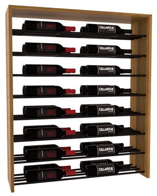 Elementcollection 35 Horizontal Double Deep Top Display Black Metal Rail Oak Stained