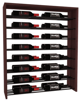Elementcollection 35 Horizontal Double Deep Top Display Black Metal Rail Walnut Stained