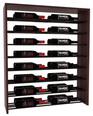 Elementcollection 35 Horizontal Double Deep Top Display Black Metal Rail Walnut Stained