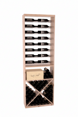 Elementcollection 26 Horizontal Display X Bin Combo Black Metal Rail Oak Stained