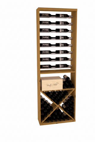 Elementcollection 26 Horizontal Display X Bin Combo Black Metal Rail Cherry Stained