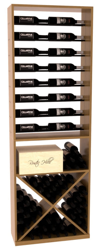 Elementcollection 26 Horizontal Display X Bin Combo Black Metal Rail Oak Stained