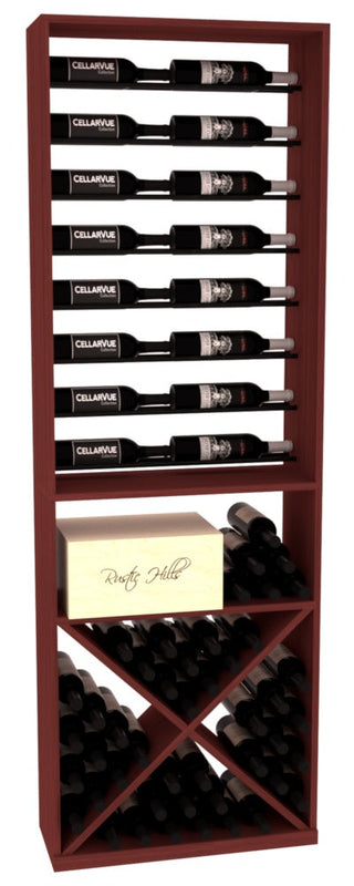 Elementcollection 26 Horizontal Display X Bin Combo Black Metal Rail Cherry Stained