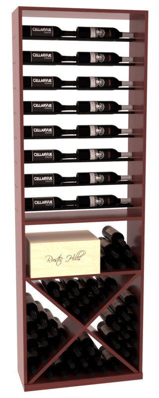 Elementcollection 26 Horizontal Display X Bin Combo Black Metal Rail Cherry Stained