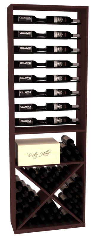 Elementcollection 26 Horizontal Display X Bin Combo Black Metal Rail Walnut Stained
