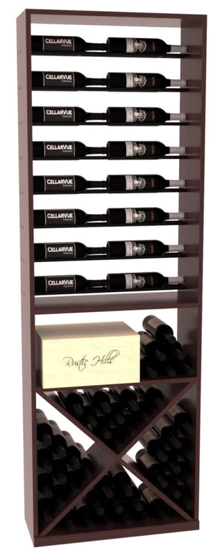 Elementcollection 26 Horizontal Display X Bin Combo Black Metal Rail Walnut Stained
