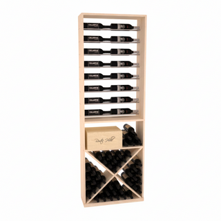 Elementcollection 26 Horizontal Display X Bin Combo Black Metal Rail Cherry Stained