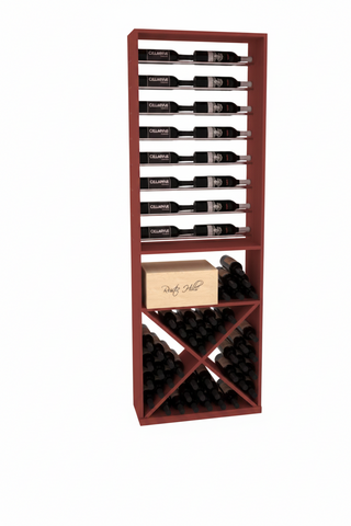 Elementcollection 26 Horizontal Display X Bin Combo Black Metal Rail Oak Stained