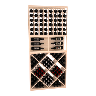 Elementcollection 35 Showcase Wine Display Diamond Cube Combo Walnut Stained