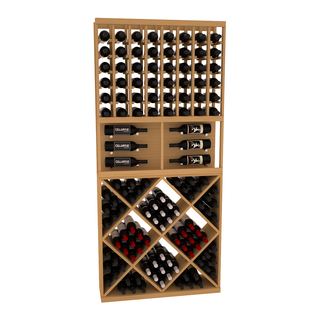 Elementcollection 35 Showcase Wine Display Diamond Cube Combo Walnut Stained