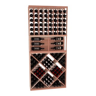 Elementcollection 35 Showcase Wine Display Diamond Cube Combo Walnut Stained
