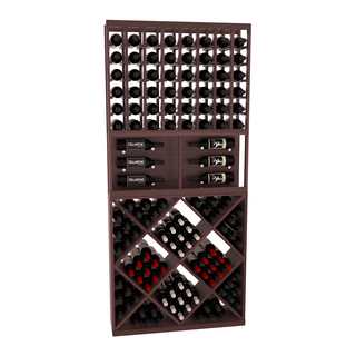 Elementcollection 35 Showcase Wine Display Diamond Cube Combo Walnut Stained