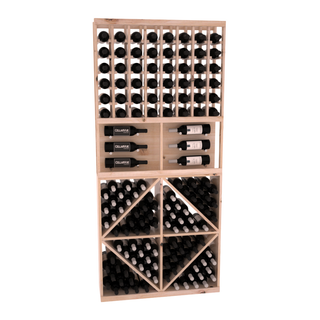 Elementcollection 35 Showcase Wine Display Diamond Bin Combo Oak Stained