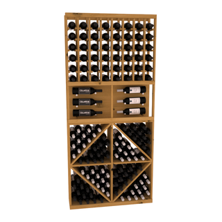 Elementcollection 35 Showcase Wine Display Diamond Bin Combo Walnut Stained