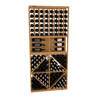Elementcollection 35 Showcase Wine Display Diamond Bin Combo Walnut Stained