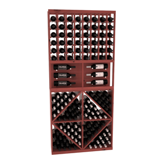 Elementcollection 35 Showcase Wine Display Diamond Bin Combo Walnut Stained