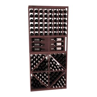 Elementcollection 35 Showcase Wine Display Diamond Bin Combo Oak Stained