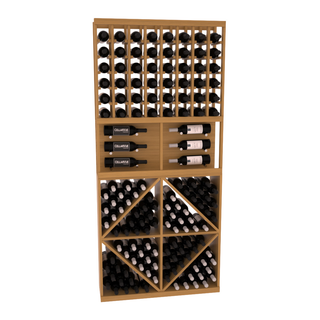 Elementcollection 35 Showcase Wine Display Diamond Bin Combo Walnut Stained