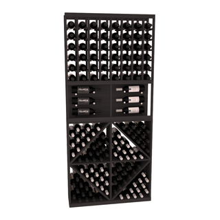 Elementcollection 35 Showcase Wine Display Diamond Bin Combo Oak Stained