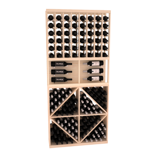 Elementcollection 35 Showcase Wine Display Diamond Bin Combo Oak Stained