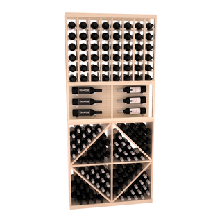 Elementcollection 35 Showcase Wine Display Diamond Bin Combo Oak Stained