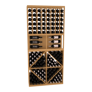 Elementcollection 35 Showcase Wine Display Diamond Bin Combo Walnut Stained
