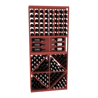 Elementcollection 35 Showcase Wine Display Diamond Bin Combo Walnut Stained