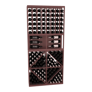 Elementcollection 35 Showcase Wine Display Diamond Bin Combo Oak Stained