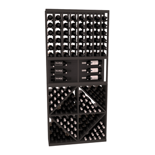 Elementcollection 35 Showcase Wine Display Diamond Bin Combo Black Stained