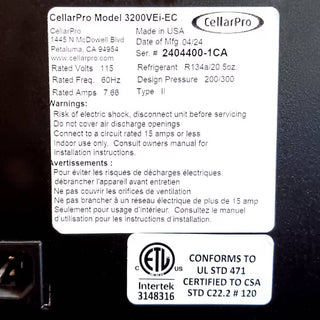 3200VEi Cooling Unit by CellarPro Cooling Systems