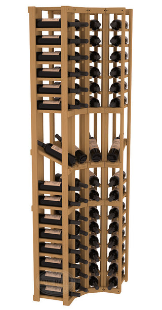 Elementcollection 4 Column Corner Display Row Wood Wine Rack Oak Stained