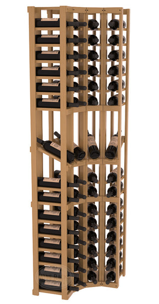 Elementcollection 4 Column Corner Display Row Wood Wine Rack Oak Stained