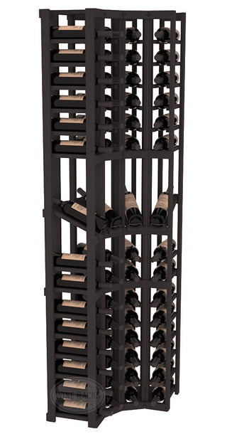 Elementcollection 4 Column Corner Display Row Wood Wine Rack Black Stained