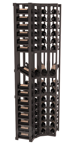 Elementcollection 4 Column Corner Display Row Wood Wine Rack Black Stained