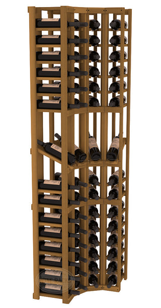 Elementcollection 4 Column Corner Display Row Wood Wine Rack Oak Stained