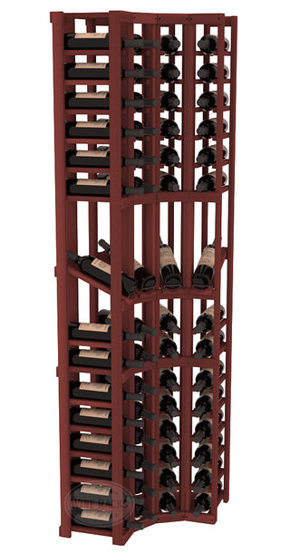 Elementcollection 4 Column Corner Display Row Wood Wine Rack Cherry Stained