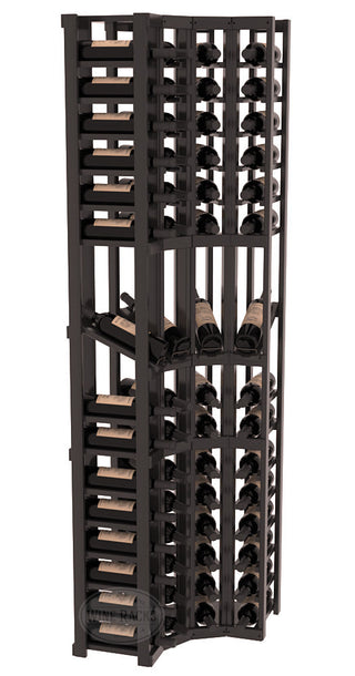 Elementcollection 4 Column Corner Display Row Wood Wine Rack Black Stained
