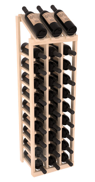 Elementcollection 3 Column 10 Bottle Display Wood Wine Rack Unstained