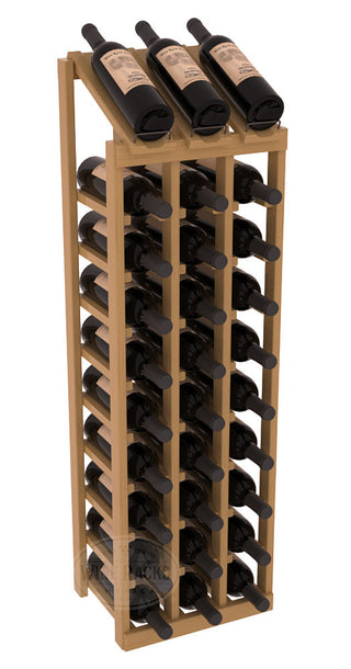 Elementcollection 3 Column 10 Bottle Display Wood Wine Rack Oak Stained