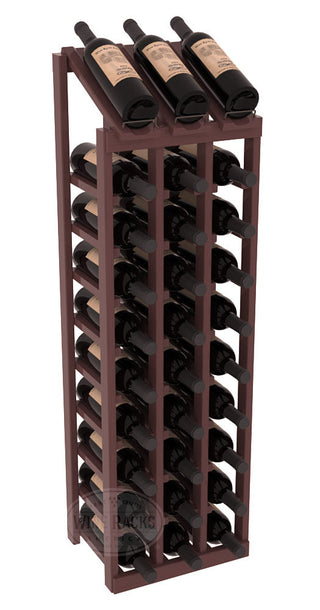Elementcollection 3 Column 10 Bottle Display Wood Wine Rack Walnut Stained