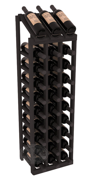 Elementcollection 3 Column 10 Bottle Display Wood Wine Rack Black Stained