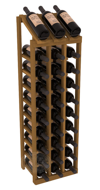 Elementcollection 3 Column 10 Bottle Display Wood Wine Rack Oak Stained