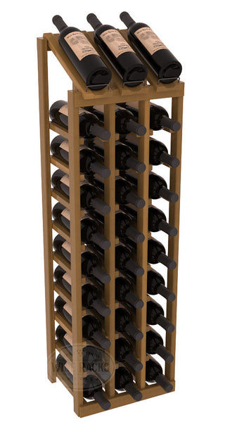 Elementcollection 3 Column 10 Bottle Display Wood Wine Rack Oak Stained