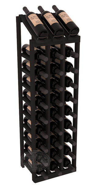 Elementcollection 3 Column 10 Bottle Display Wood Wine Rack Black Stained