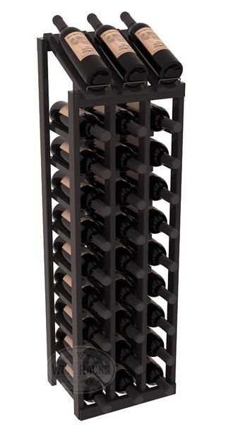 Elementcollection 3 Column 10 Bottle Display Wood Wine Rack Black Stained