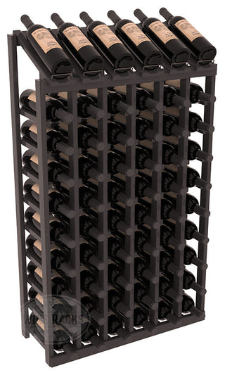 Elementcollection 6 Column 10 Bottle Display Wood Wine Rack Black Stained