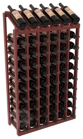 Elementcollection 6 Column 10 Bottle Display Wood Wine Rack Cherry Stained
