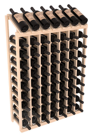 Elementcollection 7 Column 10 Bottle Display Wood Wine Rack Unstained