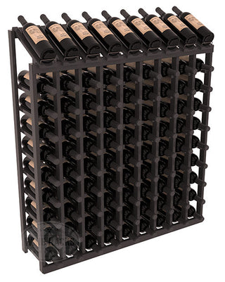 Elementcollection 9 Column 10 Bottle Display Wood Wine Rack Black Stained